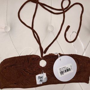 BROWN MINI TIP WITH HALTER NECK